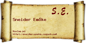 Sneider Emőke névjegykártya
