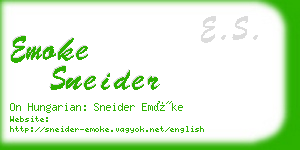 emoke sneider business card